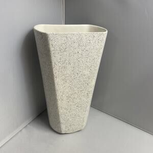 VTG‎ Shawnee Pottery Vase #1021 White Gray Black Touche Made In USA MCM